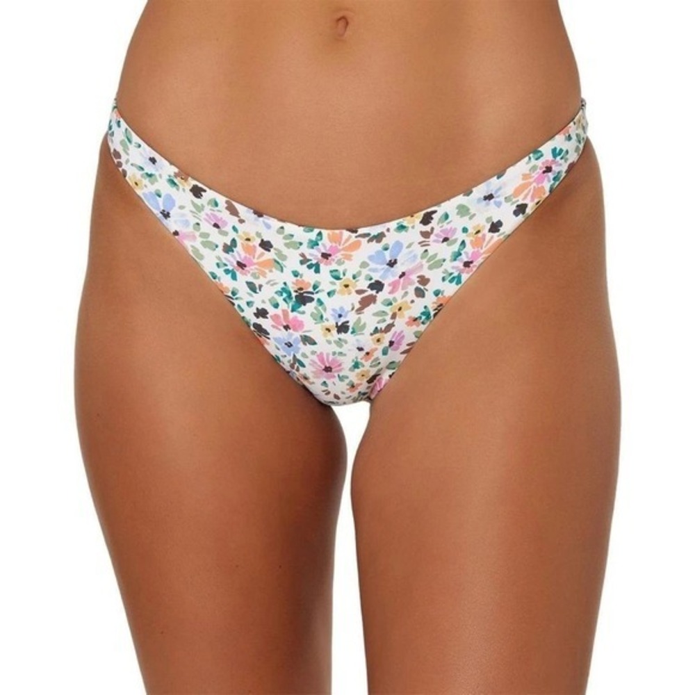 ONeill Maggie Ditsy Flamenco Bikini Bottom Floral Metallic Lurex Cheeky Size M